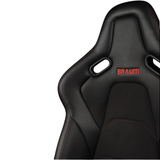Falcon-S Composite FRP Reclining Seats - Black Leatherette (Red Stitching)