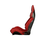 Viper X Series Sport Seats - Red Alcantara (Honeycomb) - White Grommets - Low Base