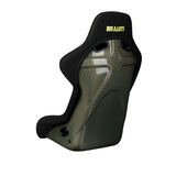 Falcon-R Composite Carbon Kevlar Bucket Seat - Black Alcantara (Yellow Stitching)