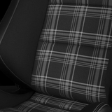 Elite-S Series Sport Seats - Black & Grey Plaid (Grey Stitching)