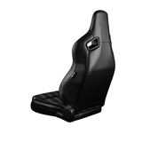 Elite V2 Series Sport Seats - Black & Grey Plaid Inserts - Low Base Version