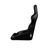 Falcon X Series FIA Approved Fixed Back Racing Seat - Black Leatherette (Black Stitching/Black Piping)