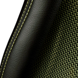 Falcon-S Composite Carbon Kevlar Bucket Seat - Black Alcantara (Yellow Stitching)