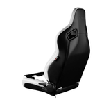 Elite V2 Series Sport Seats - White PU & Black Suede Inserts (Black Stitching) - Low Base Version
