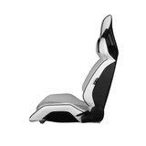 Alpha X Series Sport Seats - White Leatherette (Black Inserts)