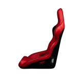 Falcon X Series FIA Approved Fixed Back Racing Seat - Red Leatherette (Black Stitching/Black Piping)