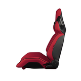 Alpha X Series Sport Seats - Red Polo Fabric (Black Stitching)