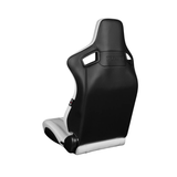 Elite-X Series Sport Seats - White Leatherette (Black Stitching)