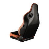 Elite V2 Series Sport Seats - British Tan PU & Black Suede - Low Base Version