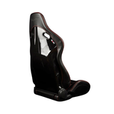 Falcon-S Composite FRP Reclining Seats - Black Leatherette (Red Stitching)
