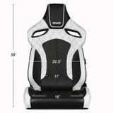 Orue Series Sport Seats - White Diamond (Black Stitching)