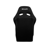 Falcon X Series FIA Approved Fixed Back Racing Seat - Black Polo Cloth (White Stitching/White Piping)