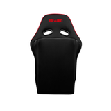 Falcon X Series FIA Approved Fixed Back Racing Seat - Black Polo Cloth with Red Mesh (Red Stitching/Red Piping)