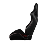 Elite-S Series Sport Seats - Black Leatherette - Red Houndstooth (Red Stitching)