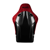 Falcon-S Composite FRP Bucket Seat - Red Alcantara W/ Black Glitter Composite