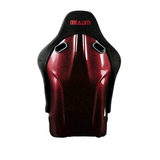 Falcon-S Composite FRP Bucket Seat - Black Alcantara W/ Red Glitter Composite