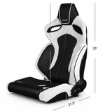 Orue Series Sport Seats - White Diamond (Black Stitching)