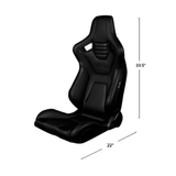 Elite-X Series Sport Seats - Black Leatherette (White Stitching)
