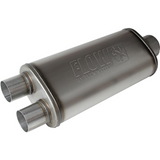 FlowFX Muffler 409S 5X8X18 - 3.5" Inlet Centered/2.5" Outlet Dual