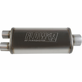 FlowFX Muffler 409S 5X8X18 - 3.5" Inlet Centered/2.5" Outlet Dual