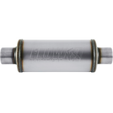 FlowFX Muffler 409S - 3" Inlet/Outlet Centered 6" Round 14" Body
