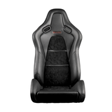 Falcon-S Composite Carbon Fiber Honeycomb Shell Reclining Seats - Black Leatherette