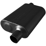 40 Series Chambered Muffler 409S - 2.5" Inlet Offset/Outlet Centered