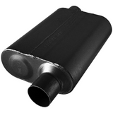 40 Series Chambered Muffler 409S - 2.5" Inlet Offset/Outlet Offset