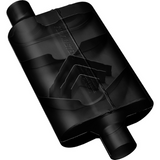 40 Series Delta Flow Chambered Muffler 409S - 2.5" Inlet Offset/Outlet Centered