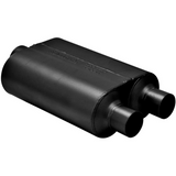 Super 40 Chambered Muffler 409S - 3" Inlet Centered/2.5" Outlet Dual