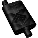 40 Series Delta Flow Chambered Muffler - 2.5" Inlet Centered/2.25" Outlet Dual