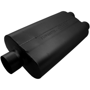 50 Series Delta Flow Chambered Muffler - 3" Inlet Centered/2.5" Outlet Dual