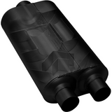 50 Series HD Chambered Muffler - 3" Inlet Offset/2.5" Outlet Dual