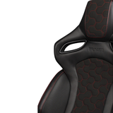 Orue-S Series Sport Seats - Black Leatherette (Honeycomb Alcantara)