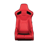Elite-R Series Sport Seats – Red Leatherette (Black Stitching/Black Piping)