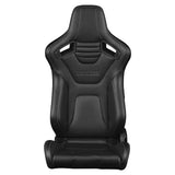 Elite-X Series Sport Seats - Black Leatherette (White Stitching)