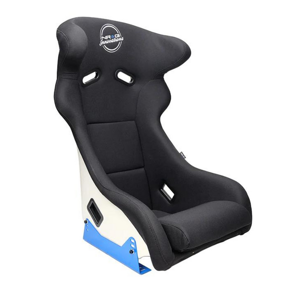 FRP Bucket Seat - White Finish w/ Arrow Embroidery and Blue Side Mount Bracket