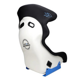 FRP Bucket Seat - White Finish w/ Arrow Embroidery and Blue Side Mount Bracket
