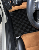 Nissan 300ZX Z32 90-96 Convertible Checkered Race Floor Mats - Dark Grey (Front Only)