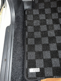Nissan 300ZX Z32 90-96 Convertible Checkered Race Floor Mats - Dark Grey (Front Only)