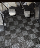 Nissan 300ZX Z32 90-96 Convertible Checkered Race Floor Mats - Dark Grey (Front Only)