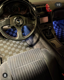 Nissan 300ZX Z32 90-96 Non Convertible Checkered Race Floor Mats - Dark Grey (Front Only)
