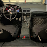 Nissan 300ZX Z32 90-96 Checkered Race Floor Mats - Dark Grey (Front + Trunk)