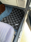 Toyota Corolla AE86 Checkered Race Floor Mats - Dark Grey