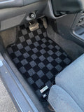 Toyota Corolla Sedan (AE92) 88-92 Checkered Race Floor Mats - Dark Grey