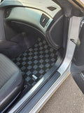 Hyundai Genesis Coupe (BK1/BK2) 08-16 Checkered Race Floor Mats - Dark Grey