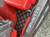 Chevrolet Corvette C4 84-96 Checkered Race Floor Mats - Dark Grey