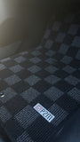 Chevrolet Corvette C5 97-04 Checkered Race Floor Mats - Dark Grey