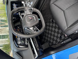 Chevrolet Corvette C8 20+ Checkered Race Floor Mats - Dark Grey