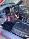 Honda CRV 95-01 (RD1/2) Checkered Race Floor Mats - Dark Grey (5 Speed Trans)